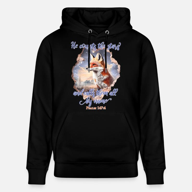 Fuchs Bibelvers Christlich - Stanley/Stella Unisex Bio-Hoodie CRUISER  - Schwarz