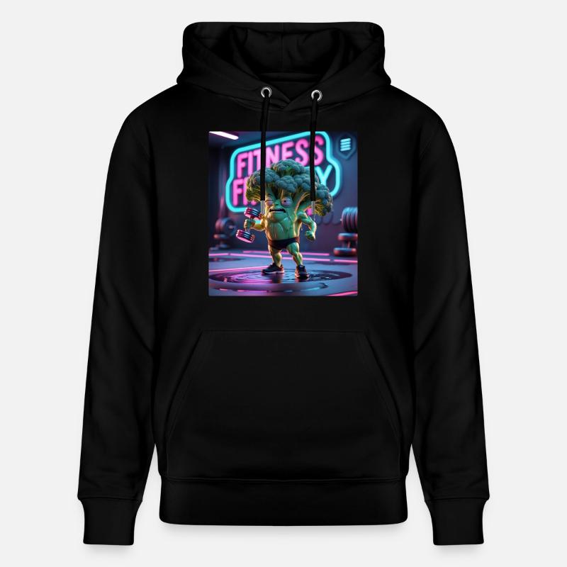 Dessin animé Brocoli Gym - Sweat à capuche bio CRUISER Stanley/Stella Unisexe - noir