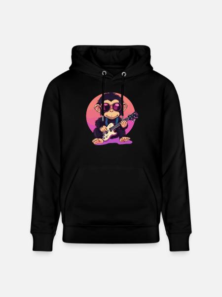 Guitar Monkey Style - Stanley/Stella CRUISER Unisex Organic Hoodie - black