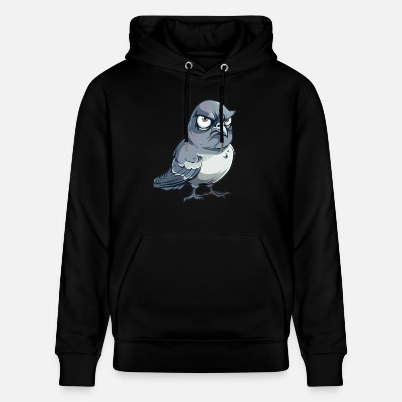 Grummelige Taube Comic-Stil - Stanley/Stella Unisex Bio-Hoodie CRUISER - Schwarz