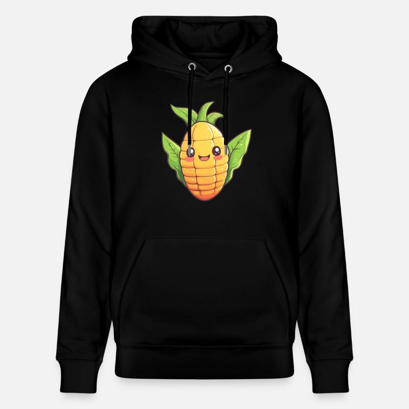 Fröhlicher Mais Comic-Stil - Stanley/Stella Unisex Bio-Hoodie CRUISER  - Schwarz