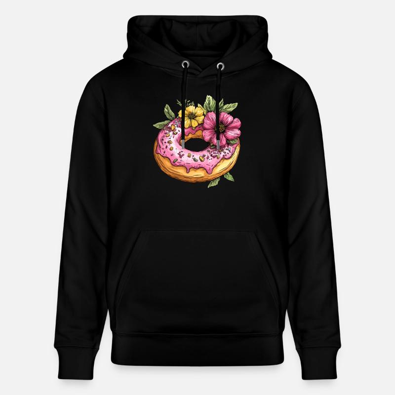 Beignet aux fleurs - Sweat à capuche bio CRUISER Stanley/Stella Unisexe - noir