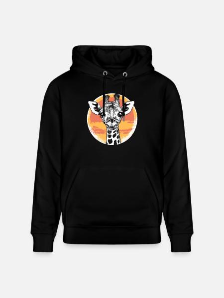 Giraffe at sunset - Stanley/Stella CRUISER Unisex Organic Hoodie - black