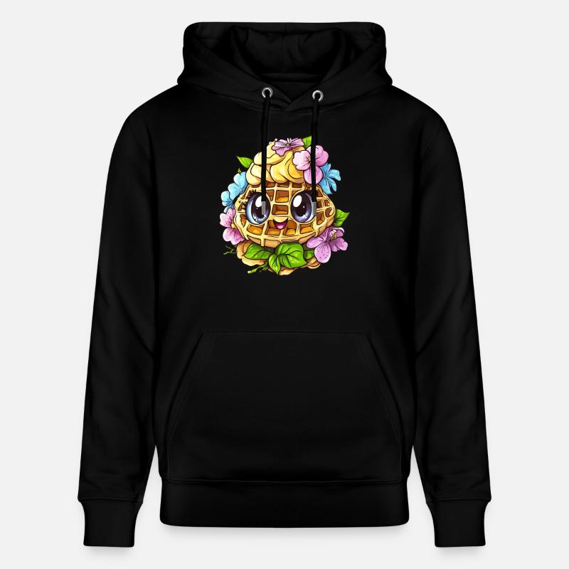 Gaufre florale joyeuse - Sweat à capuche bio CRUISER Stanley/Stella Unisexe - noir