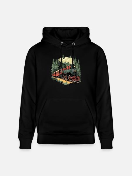 Waldzug im Sonnenlicht - Stanley/Stella Unisex Bio-Hoodie CRUISER - Schwarz