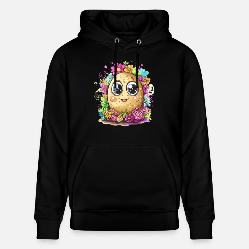 Fleur de patate heureuse - Sweat à capuche bio CRUISER Stanley/Stella Unisexe - noir