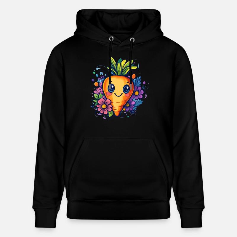 Fleur de carotte joyeuse - Sweat à capuche bio CRUISER Stanley/Stella Unisexe - noir