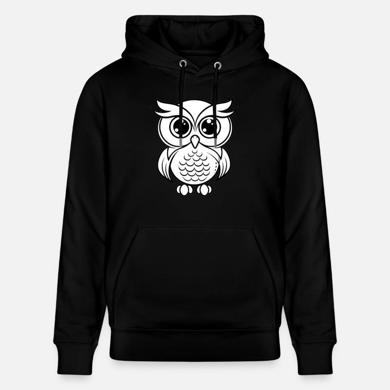 Süße Eule Umriss - Stanley/Stella Unisex Bio-Hoodie CRUISER  - Schwarz
