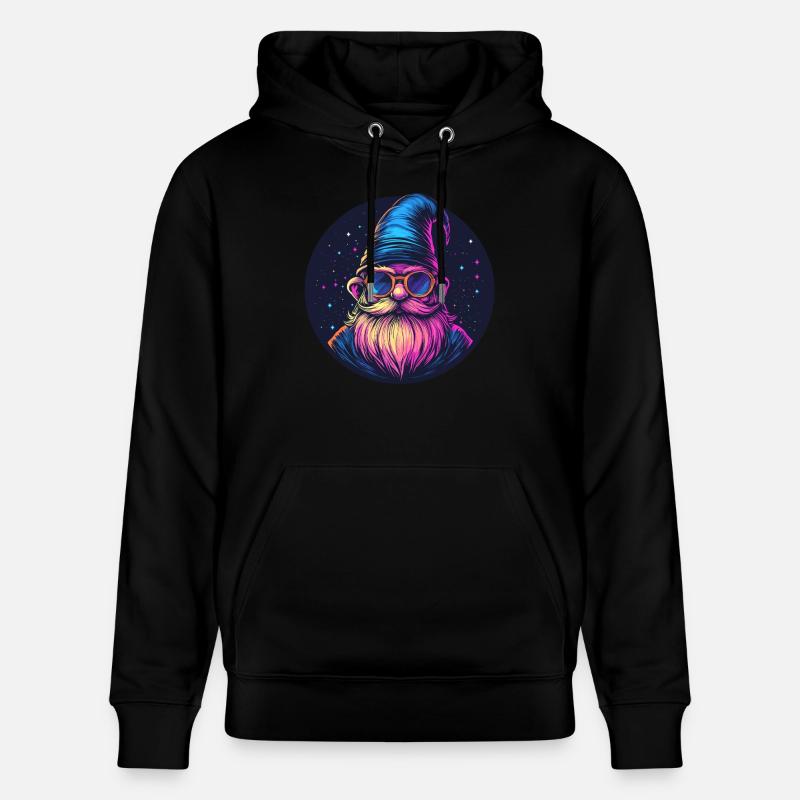 Weltraum Zwerg Retro Look - Stanley/Stella Unisex Bio-Hoodie CRUISER  - Schwarz