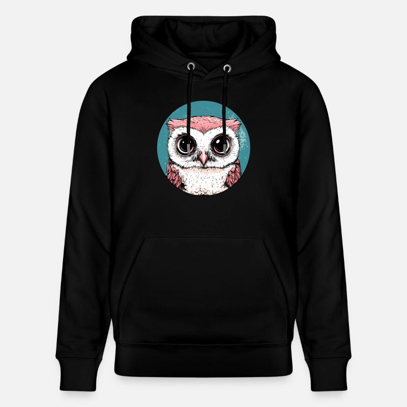 Hibou aux grands yeux - Sweat à capuche bio CRUISER Stanley/Stella Unisexe - noir