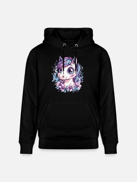 Bangs with flowers - Stanley/Stella CRUISER Unisex Organic Hoodie - black