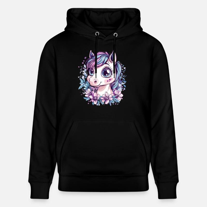 Frange avec des fleurs - Sweat à capuche bio CRUISER Stanley/Stella Unisexe - noir