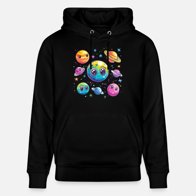 Bunte Planetenfreunde - Stanley/Stella Unisex Bio-Hoodie CRUISER - Schwarz