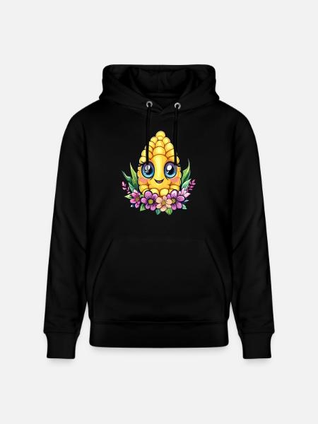 Süßer Mais mit Blumen - Stanley/Stella Unisex Bio-Hoodie CRUISER - Schwarz