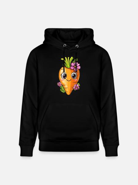 Karotte mit Blumen - Stanley/Stella Unisex Bio-Hoodie CRUISER - Schwarz