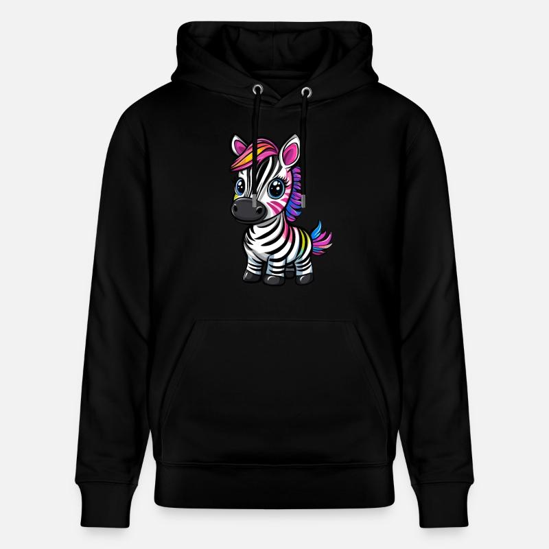 Bunt gestreiftes Zebra - Stanley/Stella Unisex Bio-Hoodie CRUISER - Schwarz