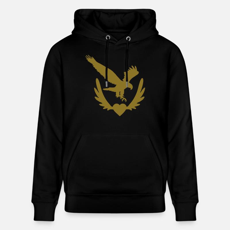 winged_cœur_aigle - Sweat à capuche bio CRUISER Stanley/Stella Unisexe - noir