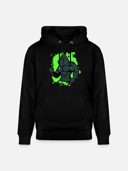 Gorilla Strong Animal - Stanley/Stella CRUISER Unisex Organic Hoodie - black