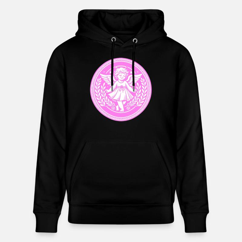 Logo de l’ange gardien - Sweat à capuche bio CRUISER Stanley/Stella Unisexe - noir