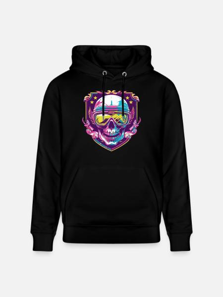 Ski Ski Goggles Skull - Stanley/Stella CRUISER Unisex Organic Hoodie - black