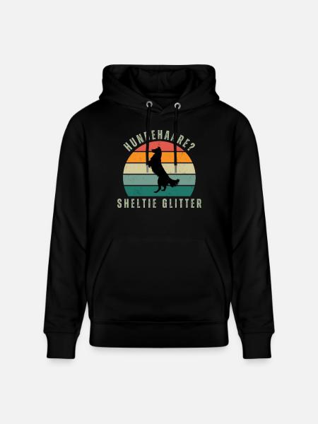 Sheltie Glitter Retro Sunset - Stanley/Stella Unisex Bio-Hoodie CRUISER - Schwarz