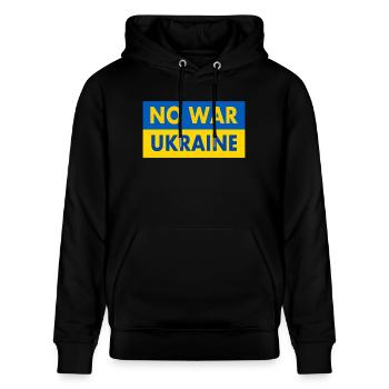 No war - Stanley/Stella Unisex Bio-Hoodie CRUISER  - Schwarz - Vorne - Alina (178cm) & Michal (187cm)