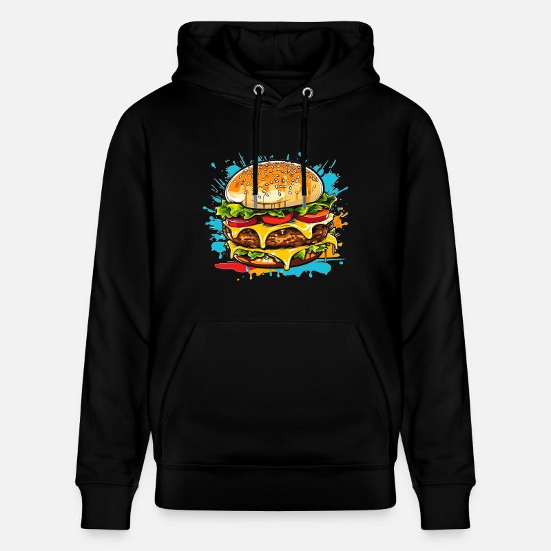 Cheeseburger Splash - Sweat à capuche bio CRUISER Stanley/Stella Unisexe - noir