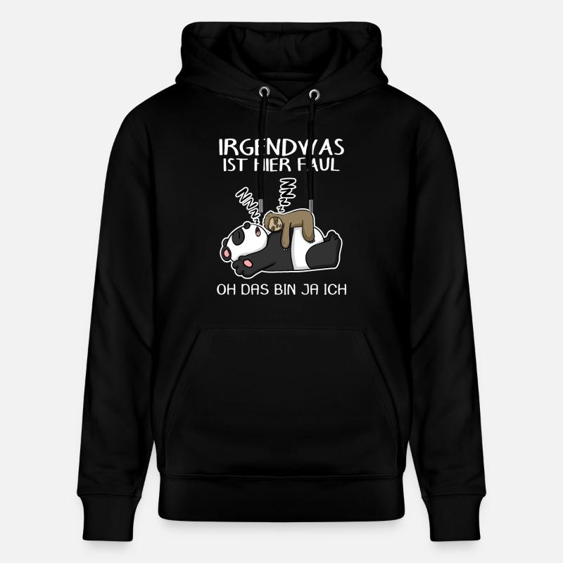 Faultier Spruch Panda Bär - Stanley/Stella Unisex Bio-Hoodie CRUISER  - Schwarz