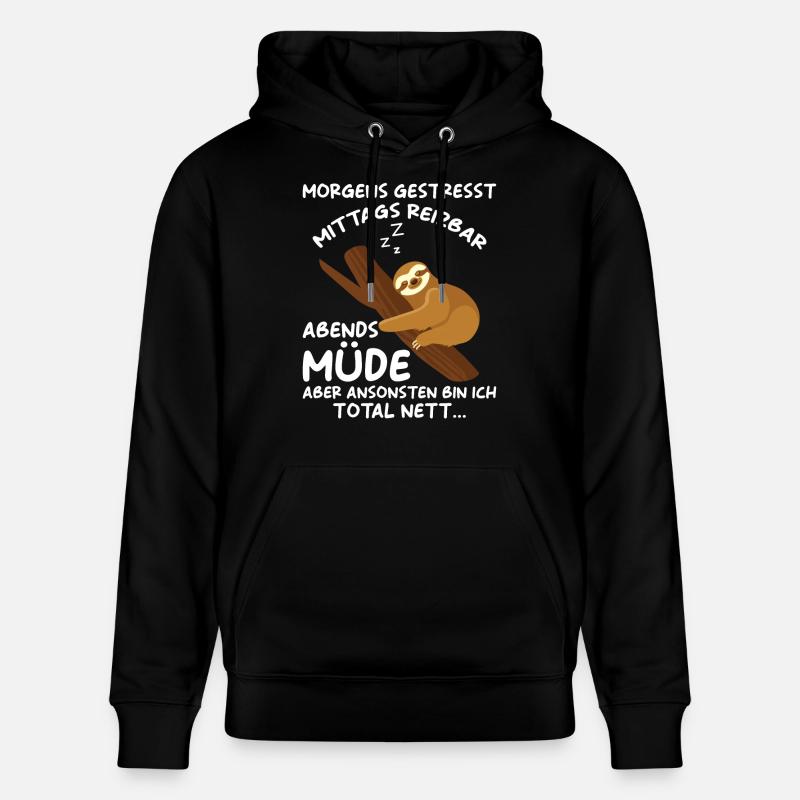 Faultier Geschenk Faultier Sprüche - Stanley/Stella Unisex Bio-Hoodie CRUISER - Schwarz