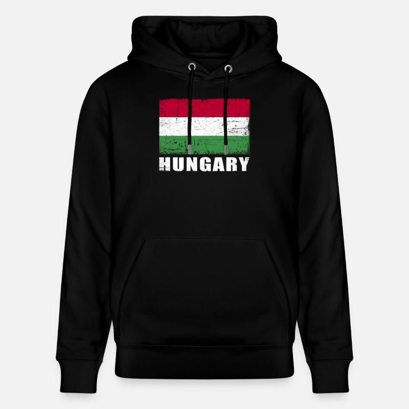 Hongrie Drapeau Grunge Hongrie Drapeau - Sweat à capuche bio CRUISER Stanley/Stella Unisexe - noir