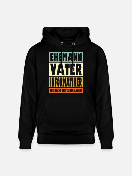 Informatiker Vater Ehemann Held - Stanley/Stella Unisex Bio-Hoodie CRUISER - Schwarz
