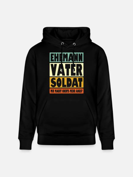 Soldat Vater Ehemann Held - Stanley/Stella Unisex Bio-Hoodie CRUISER  - Schwarz