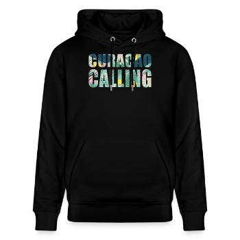 Curacao Calling Tropical Vibes - Stanley/Stella CRUISER Unisex Organic Hoodie - black - Front - Alina (178cm) & Michal (187cm)