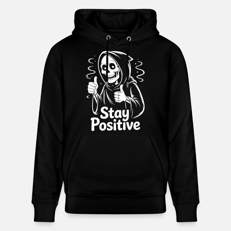 Squelette : Reste positif - Sweat à capuche bio CRUISER Stanley/Stella Unisexe - noir