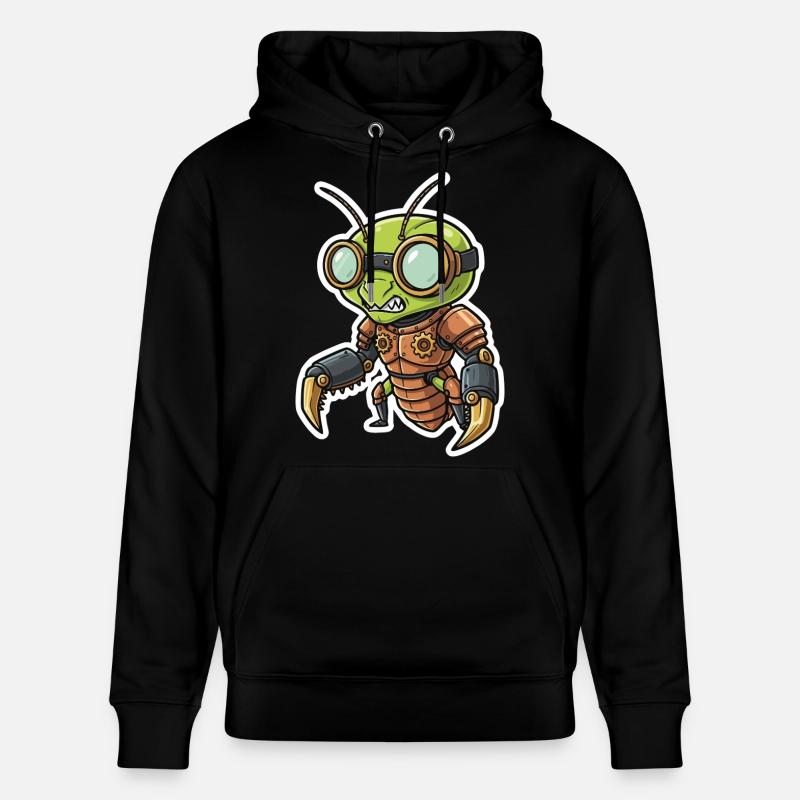 Praying Mantis Steampunk Copper Armor - Stanley/Stella CRUISER Unisex Organic Hoodie - black