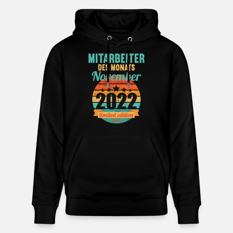 Mitarbeiter des Monats November 2022 - Stanley/Stella Unisex Bio-Hoodie CRUISER  - Schwarz