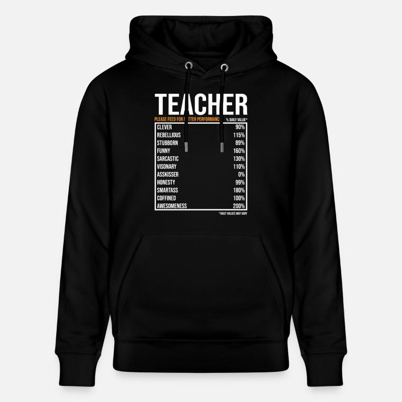 Enseignant Enseignant Drôle Cadeau - Sweat à capuche bio CRUISER Stanley/Stella Unisexe - noir