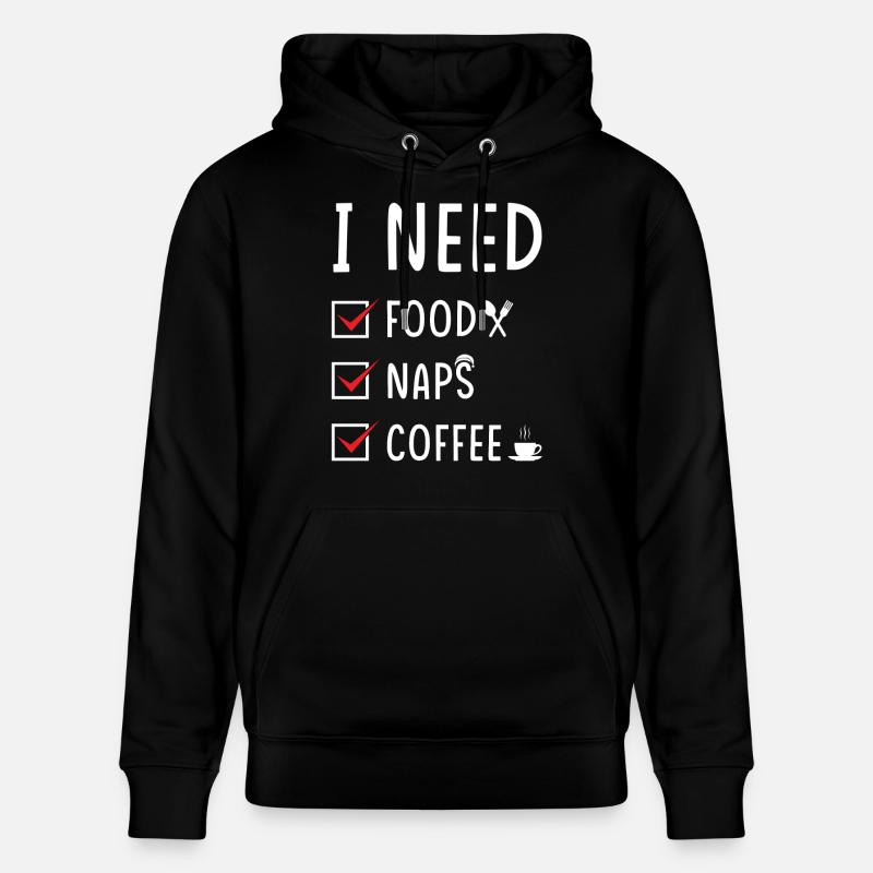 Essen Schlafen Kaffee - Stanley/Stella Unisex Bio-Hoodie CRUISER  - Schwarz