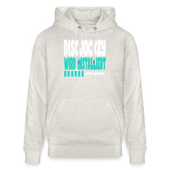 Discjockey wird installiert - Stanley/Stella Unisex Bio-Hoodie CRUISER  - Beige meliert - Vorne - Alina (178cm) & Michal (187cm)