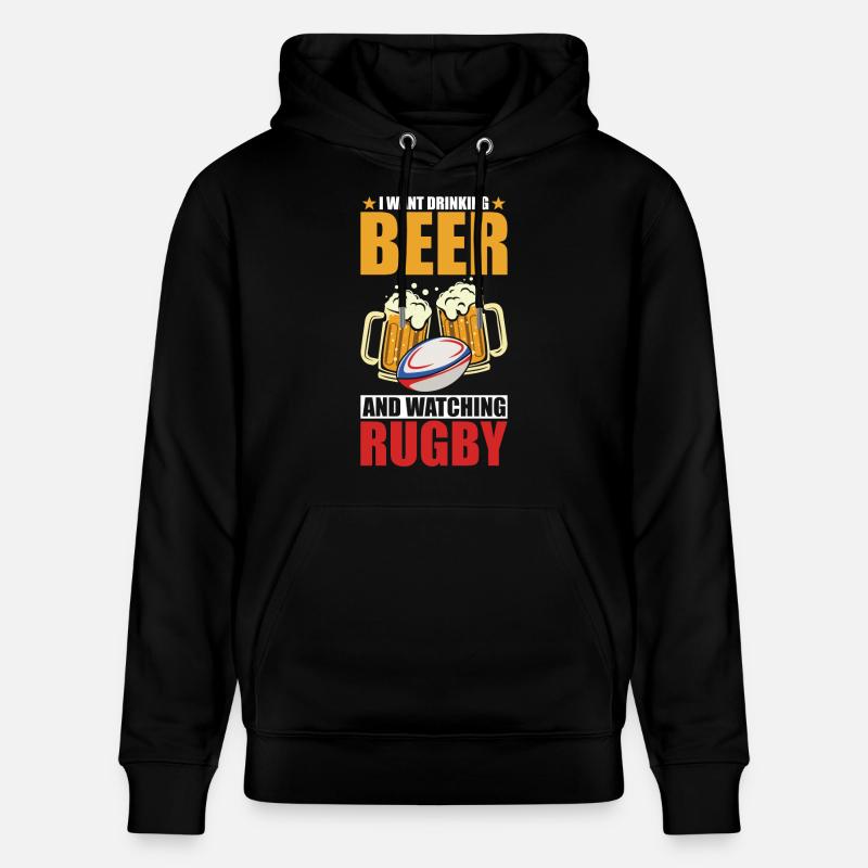 Rugby et bière - Sweat à capuche bio CRUISER Stanley/Stella Unisexe - noir