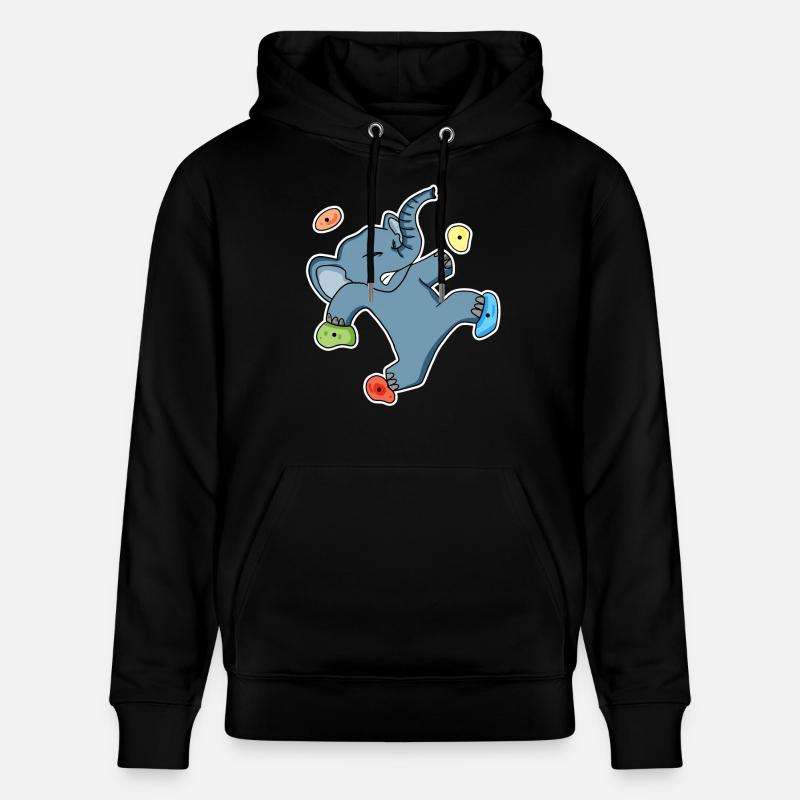 Motif éléphant grimpant - Sweat à capuche bio CRUISER Stanley/Stella Unisexe - noir
