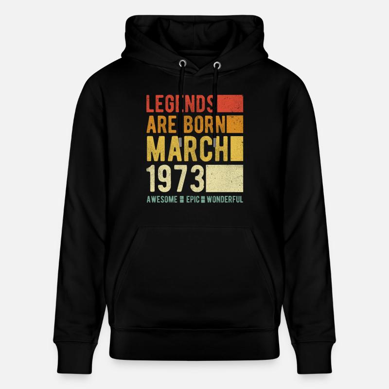 Anniversaire Mars 1973 - Sweat à capuche bio CRUISER Stanley/Stella Unisexe - noir