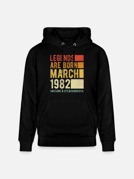 Birthday March 1982 - Stanley/Stella CRUISER Unisex Organic Hoodie - black