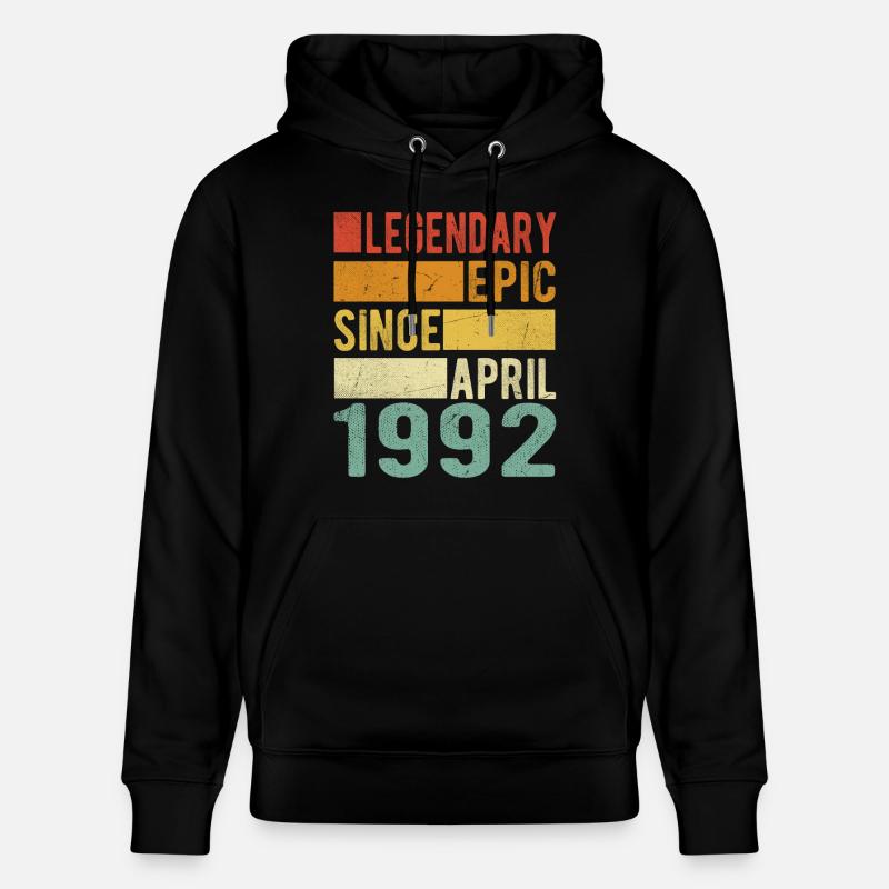 Anniversaire avril 1992 Épopée légendaire - Sweat à capuche bio CRUISER Stanley/Stella Unisexe - noir