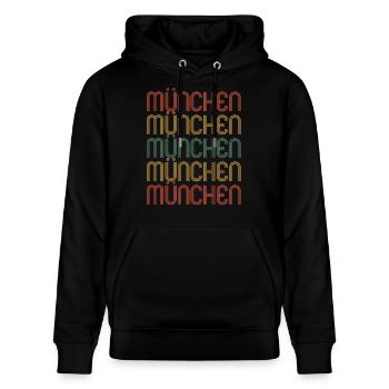 Münchnerin Münchner München - Stanley/Stella Unisex Bio-Hoodie CRUISER  - Schwarz - Vorne - Alina (178cm) & Michal (187cm)