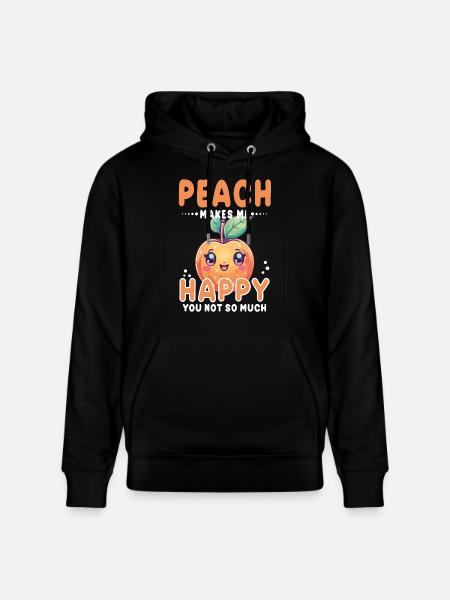 Peach Kawaii - Stanley/Stella CRUISER Unisex Organic Hoodie - black
