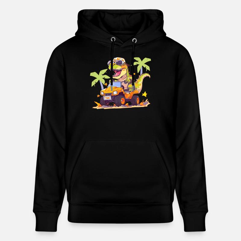 T-Rex conduit un camion monstre - Sweat à capuche bio CRUISER Stanley/Stella Unisexe - noir