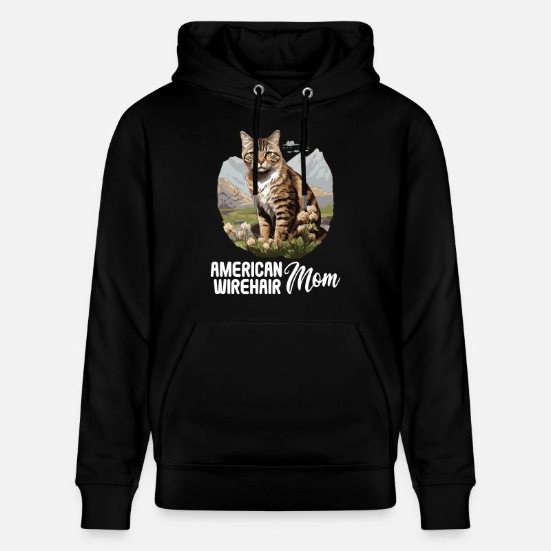 Chat Chats American Wirehair - Sweat à capuche bio CRUISER Stanley/Stella Unisexe - noir