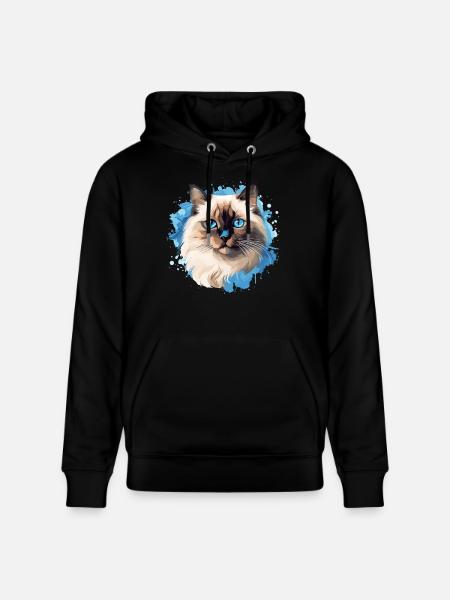Birman Cat Birma Katze - Stanley/Stella Unisex Bio-Hoodie CRUISER - Schwarz