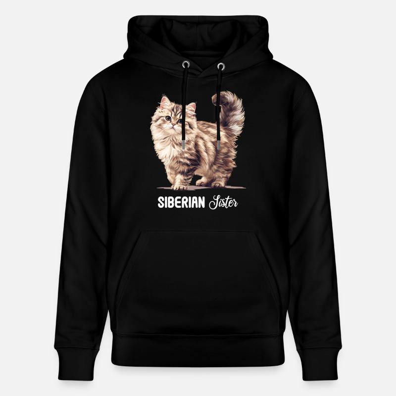 Chat Sibérien Sibirische Katze - Sweat à capuche bio CRUISER Stanley/Stella Unisexe - noir